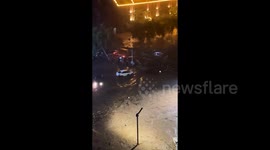 Devastating flash floods sweep vehicles away in northern China
