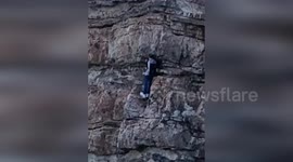 China: Firefighters Save Man Trapped on 90-Degree Cliff in Shenzhen