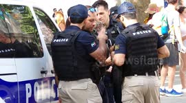 Paris Olympic Games 2024. Police from the World assist french Police. (On this video: UK (United Kingdom) and UAE (United Arab Emirates). Paris, France, Eiffel Tower. 17 Jul 2024