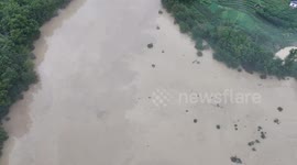 China: Qingjiang River Flood Waters in Enshi
