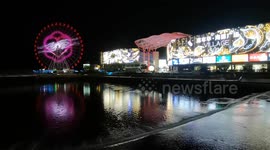 China: Ferris Wheel Light Show in Qingdao