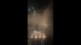 Strong wind gusts and lightning amid inclement weather