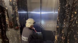 Tourist stuck in lift when electrical transformer explodes