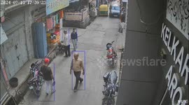 People in an alley miraculously escape after a van driver lost control on steering