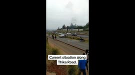 Due to the protest taking place in Kenya the Gen z's have closed  Thika Super Highway  main entrance to Nairobi