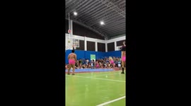 Hilarious basketball game between cross-dresser men and dwarves