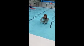 Baby boy blossoms into a budding swimmer in just half a year