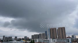 China: Heavy Convection Weather Shows Dark Clouds Over Huai 'an