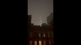 Thunderstorm and lightning in New York