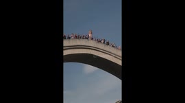 High bridge jump into Croatian waters