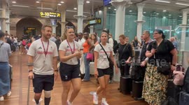 Team GB cheered as they depart for Paris on the Eurostar