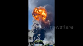 Giant mushroom cloud fireball erupts as terrifying explosion rocks Taiwan factory