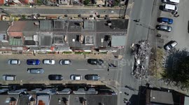 Drone footage shows aftermath of riots in Leeds suburb