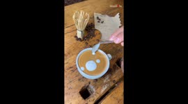 Tranquil coffee scenes: Perfect latte art in serene aesthetic ambience