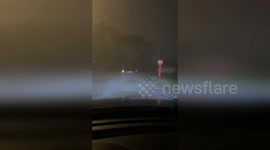 USA: Lightning Strikes Yards Away from Glendale Heights Patrol Car