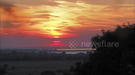 Stunning sunset over Thames Estuary on UK's hottest day so far this year