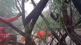 India: NDRF team rescues individual from flood in western India