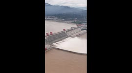 Three Gorges Dam in China's Hubei discharges floods
