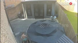 Hilarious CCTV footage of mom falling off son's Segway