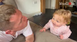 Jealous doggo unapologetically interrupts cute dad-daughter moment