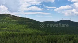 China: Huapi Ridge Forest Wind Power Plant in Zhangjiakou