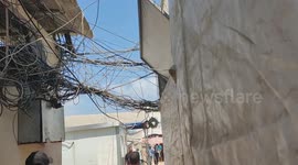 Israeli bombing of a tent inside the walls of Al-Aqsa Martyrs Hospital in Deir Al-Balah in the central Gaza Strip  The bombing resulted in a target and caused a great state of terror among the programmes, patients and medical staff inside the hospital