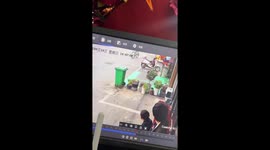 Cyclist falls as bike tyre gets caught in a manhole cover gap