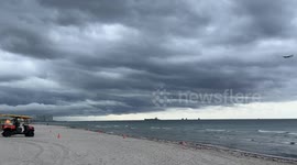 Thunderstorms Looming Over Beach