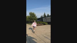 Guy Jumps Straight Into Sign