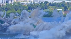 Historic bridge demolished in dramatic explosion as new replacement project begins in China