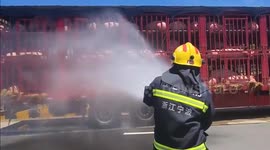 Heroic firefighters rescue truckload of pigs from heatstroke in China’s scorching heatwave