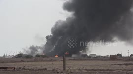Yemen: Fire continues after Israeli airstrikes on Yemen's Hodeidah port