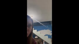 Man's unexpected staircase slip-up during mic test leads to a humorous comedy scene.