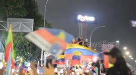 Corina Machado and Edmundo Gonzalez's caravan in Caracas on July 4, 2024
