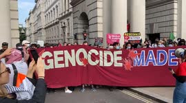 Chaotic scenes outside the Foreign Office in London as pro-Palestine protesters are arrested