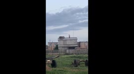 Sheep stranded on hayloft roof in Omsk