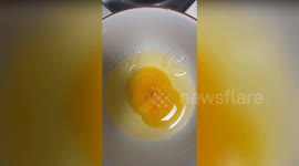 Man discovers beating heart inside cracked egg