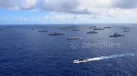 United States: Multinational Ships Showcase Impressive Formation in RIMPAC 2024 Off Hawaii Coast