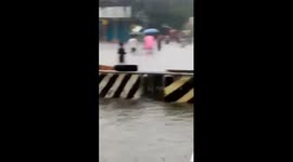 Streets submerged as Typhoon Gaemi hits Manila