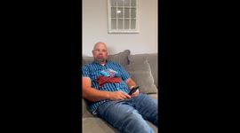 Woman can't stop laughing at husband's swollen lip following wasp sting