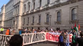 Pro-Palestinian protesters block Foreign Office in London, demanding policy change