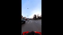 Motorcyclist's frustration after fall in Augsburg, Germany