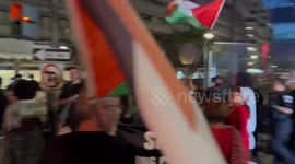 USA: A group of Palestine supporters continue to chant on the Watergate Hotel side of street