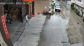 Man hit on head by falling tile seconds after sitting down in China