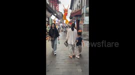 China: Tourists Visit Saishang Old Street in Hohhot
