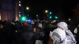 Allahu Akbar cries out when Met police are pelted with fireworks - Armistice Day.