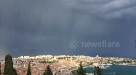 Footage of the 'early stages' of a rainbow