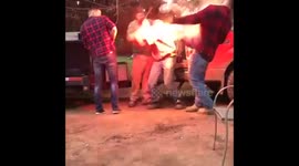 Man launches firework in the 'wrong' direction