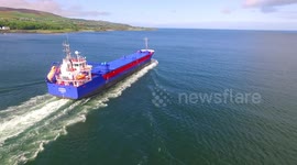 Drone Chases Cargo Ship At North Coast Of N. Ireland