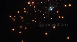 5,000 lanterns released on Buddhist Festival in Indonesia